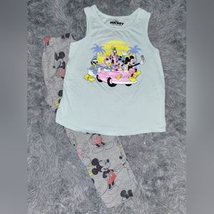Disney Mickey and Friends Tank and Capri leggings Size 10/12 Girls